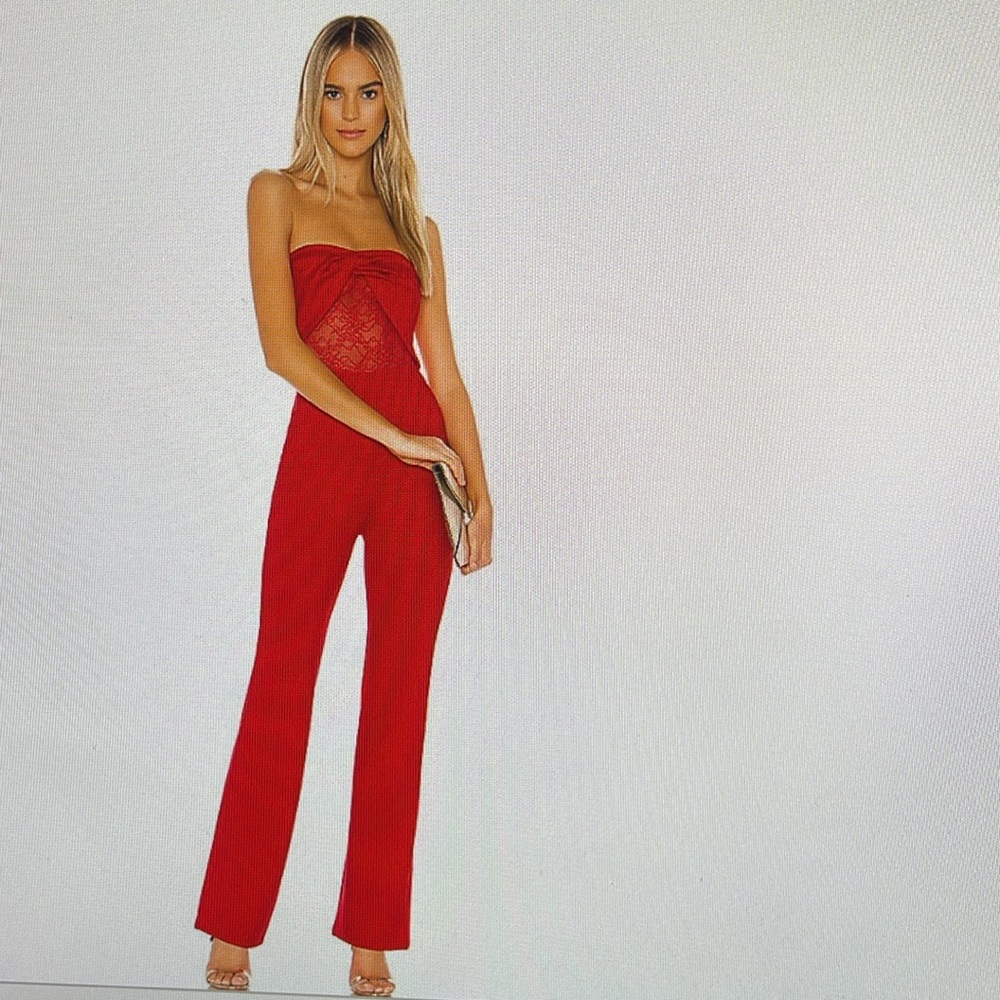 Lovers + Friends Brigid Cherry Red Jumpsuit